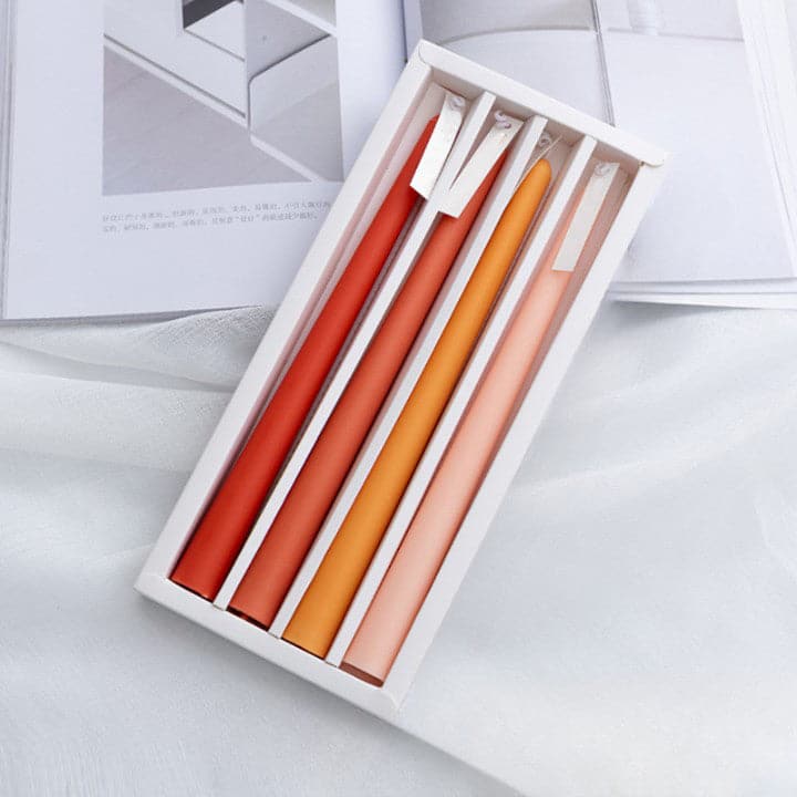 Orange Set of 4 Tonal Candlesticks