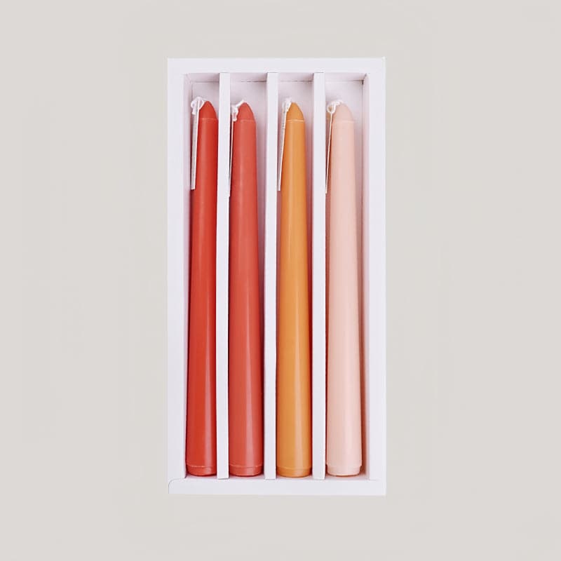 Orange Set of 4 Tonal Candlesticks