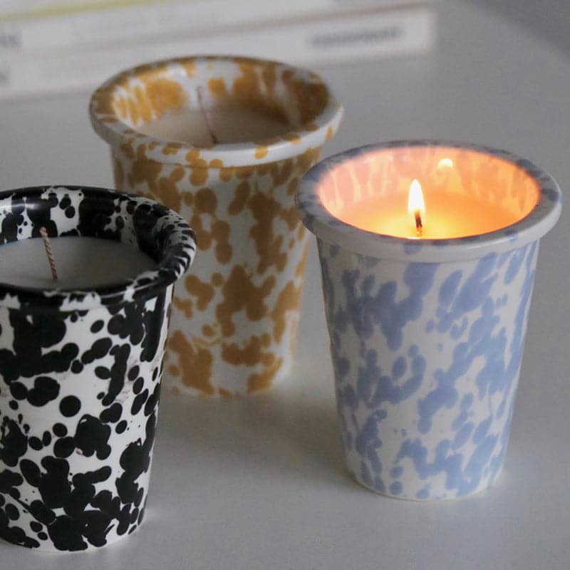 Vintage Ink Splash Ceramic Mug Candle