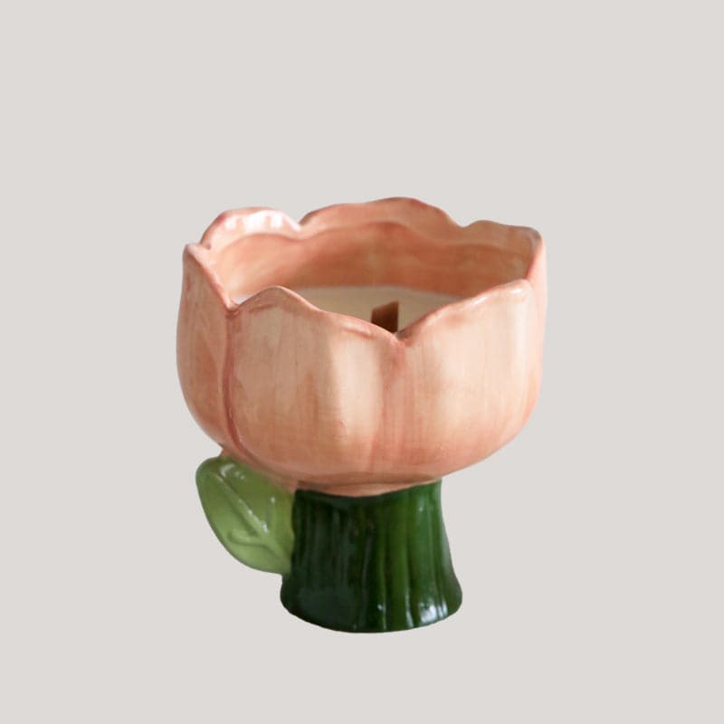 Tulip Flower Ceramic Candle