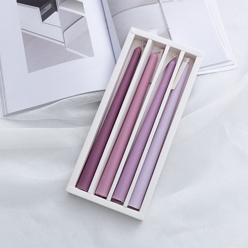 Purple Set of 4 Tonal Candlesticks