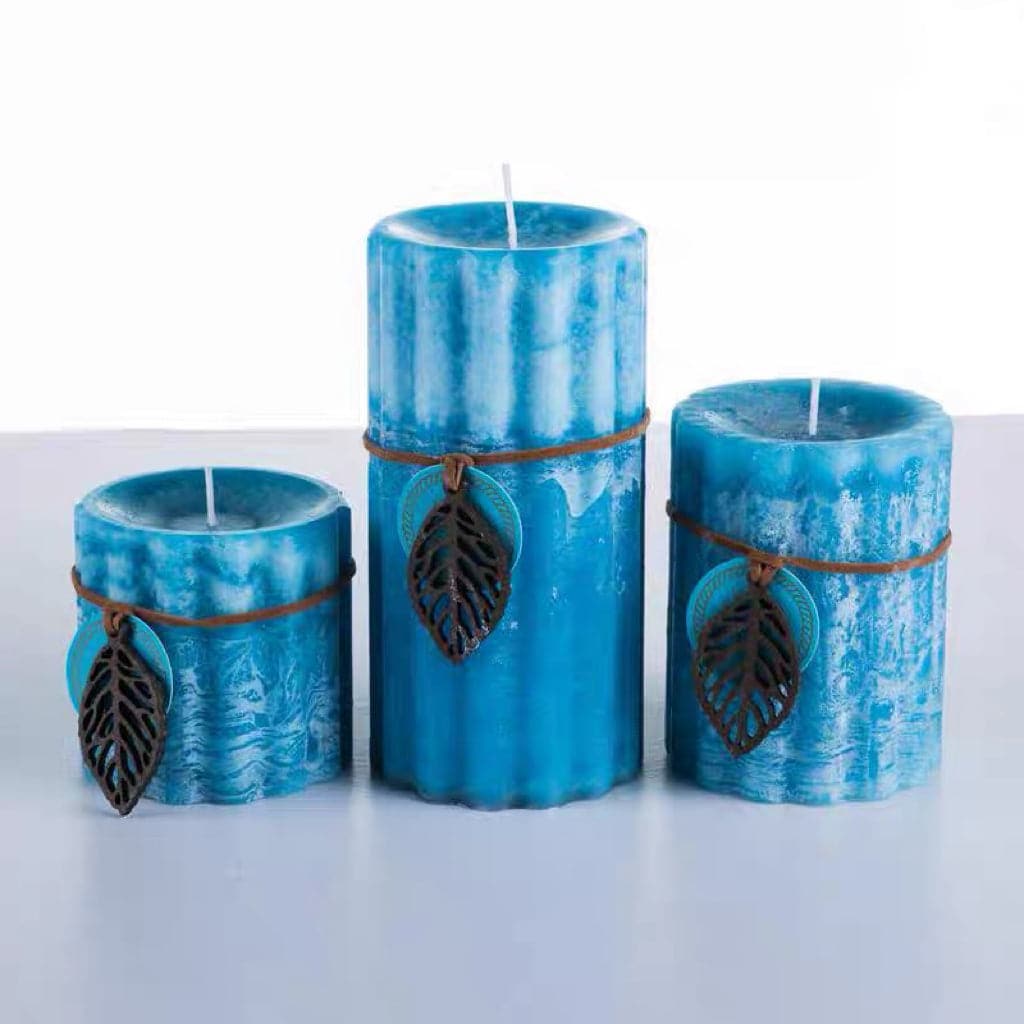 Ice Mist Gear Pillar Candle Set