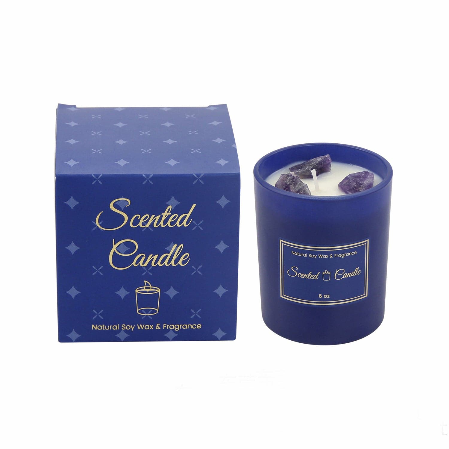 Blue Glass Scented Candle