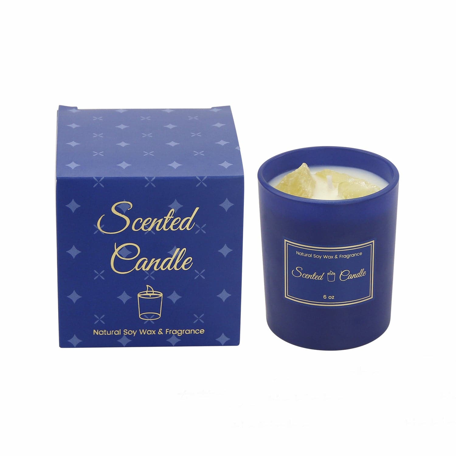 Blue Glass Scented Candle