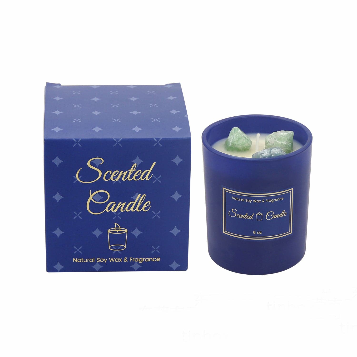 Blue Glass Scented Candle