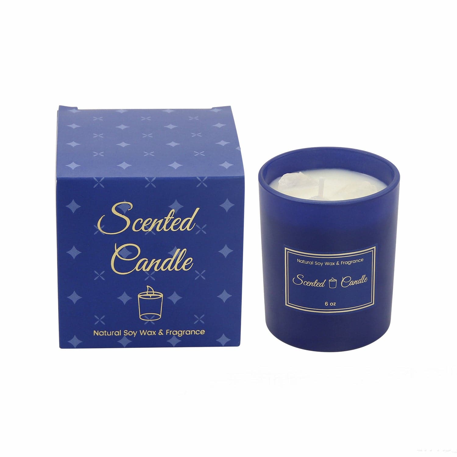 Blue Glass Scented Candle