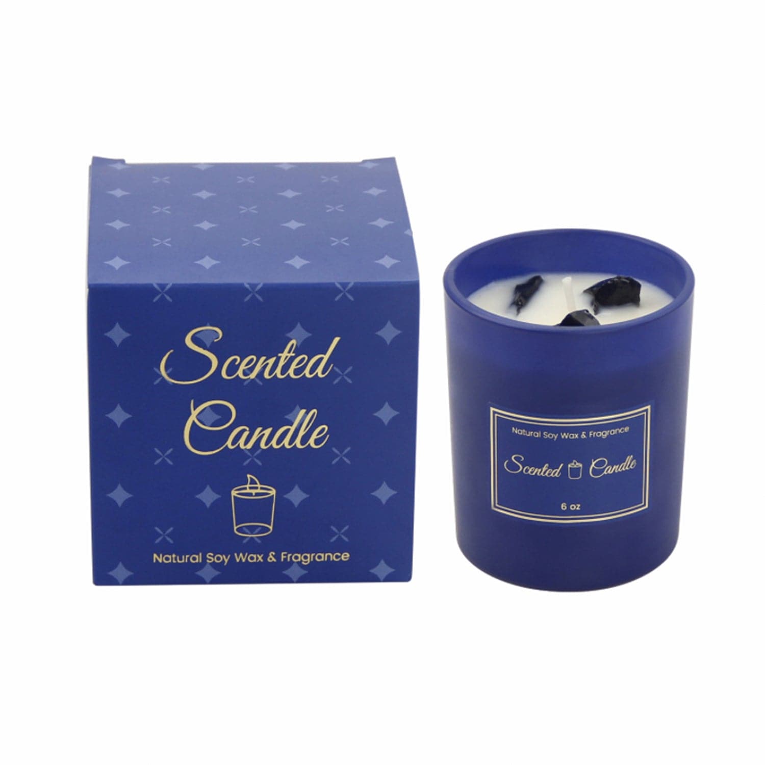 Blue Glass Scented Candle