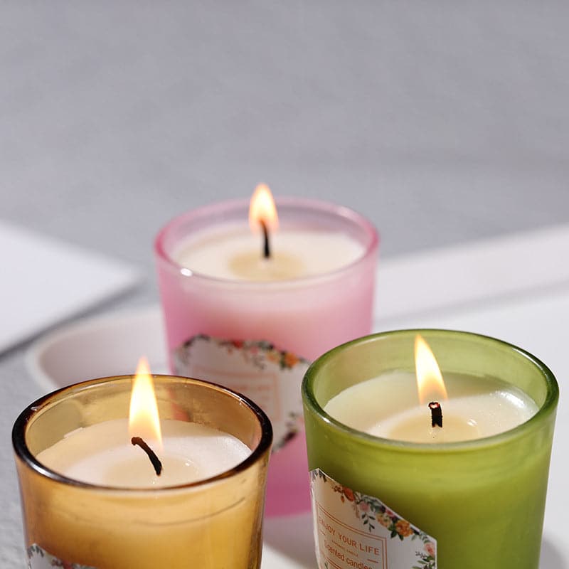 Colored Glass Aroma Candle