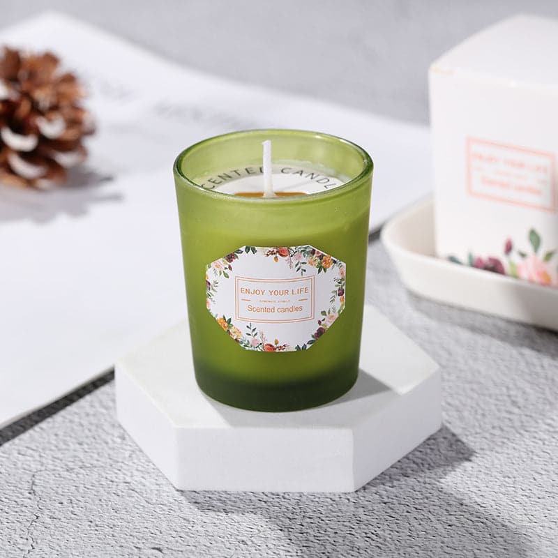 Colored Glass Aroma Candle