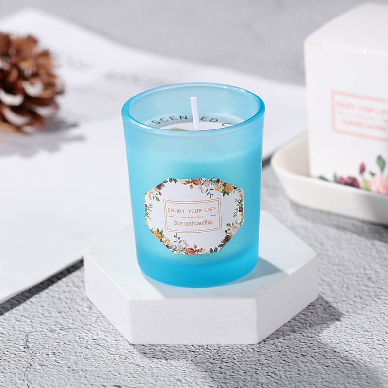 Colored Glass Aroma Candle