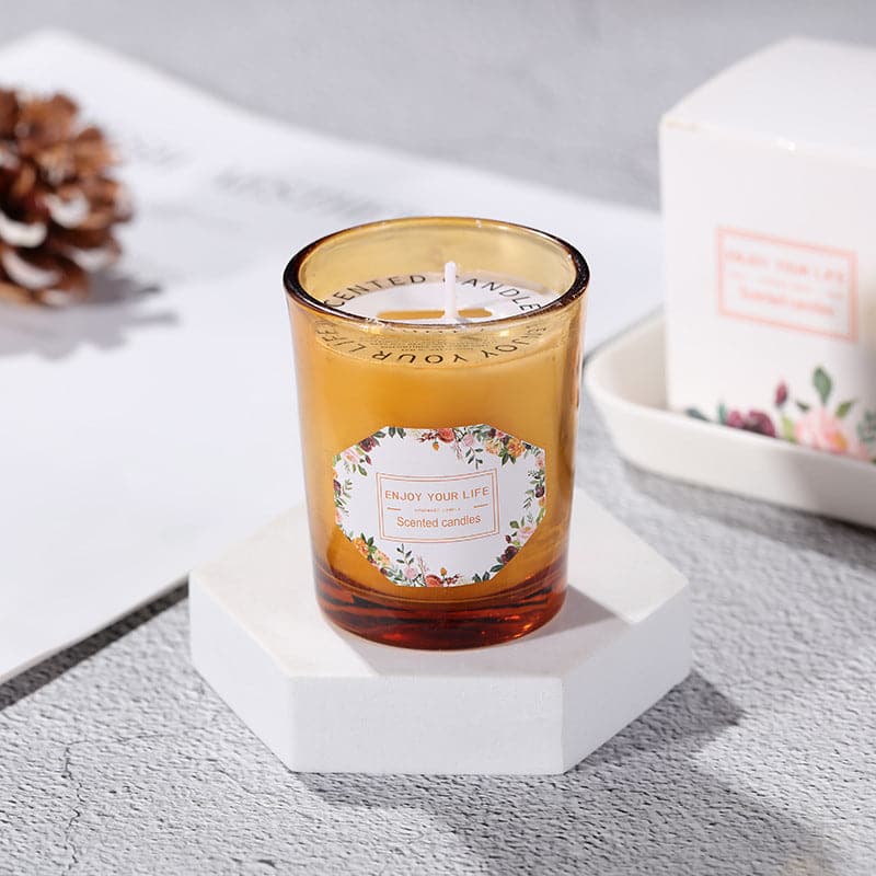 Colored Glass Aroma Candle