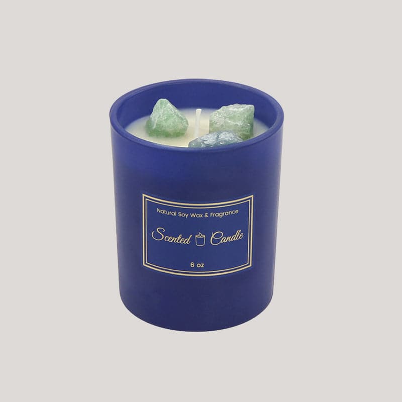 Blue Glass Scented Candle