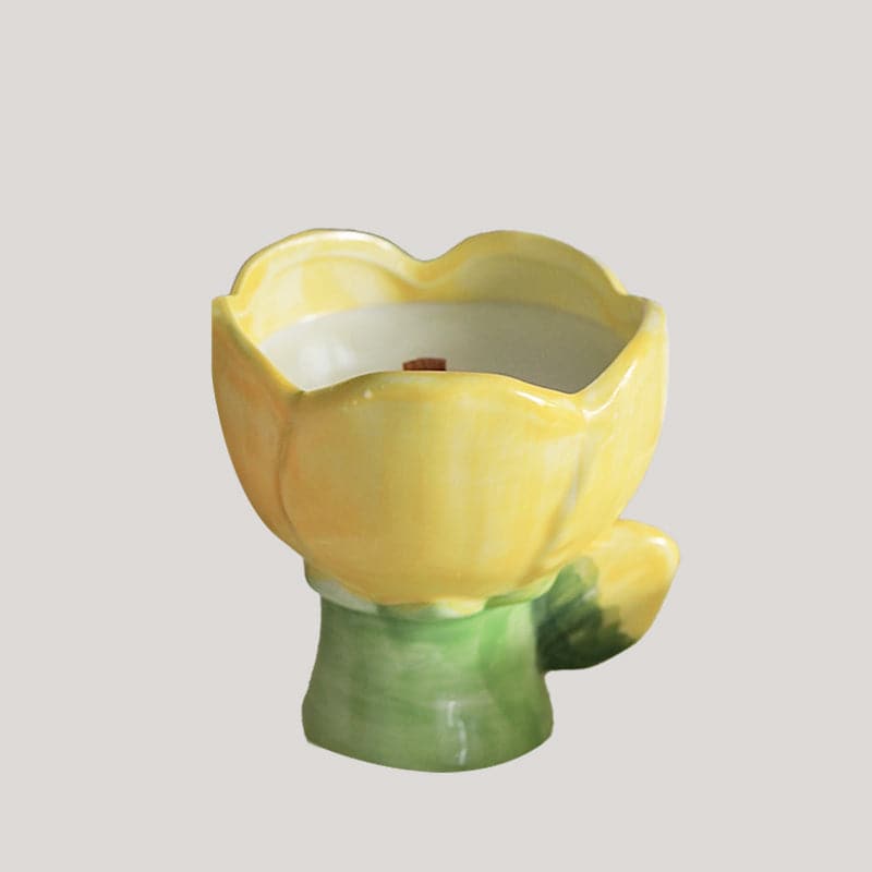 Tulip Flower Ceramic Candle