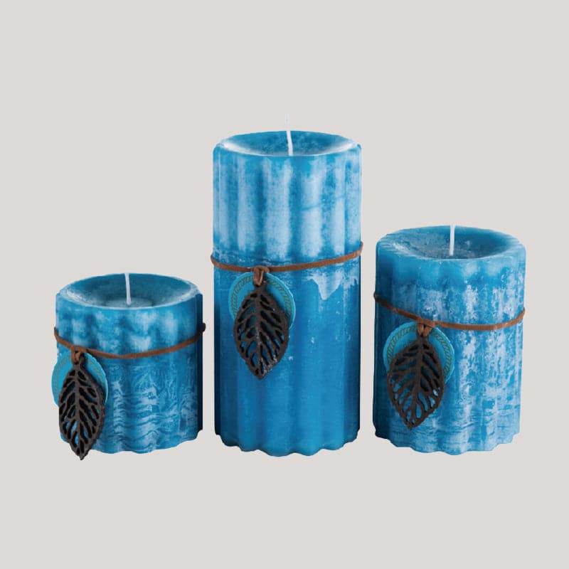 Ice Mist Gear Pillar Candle Set