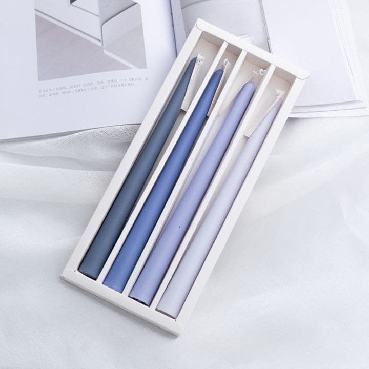 Blue Set of 4 Tonal Candlesticks