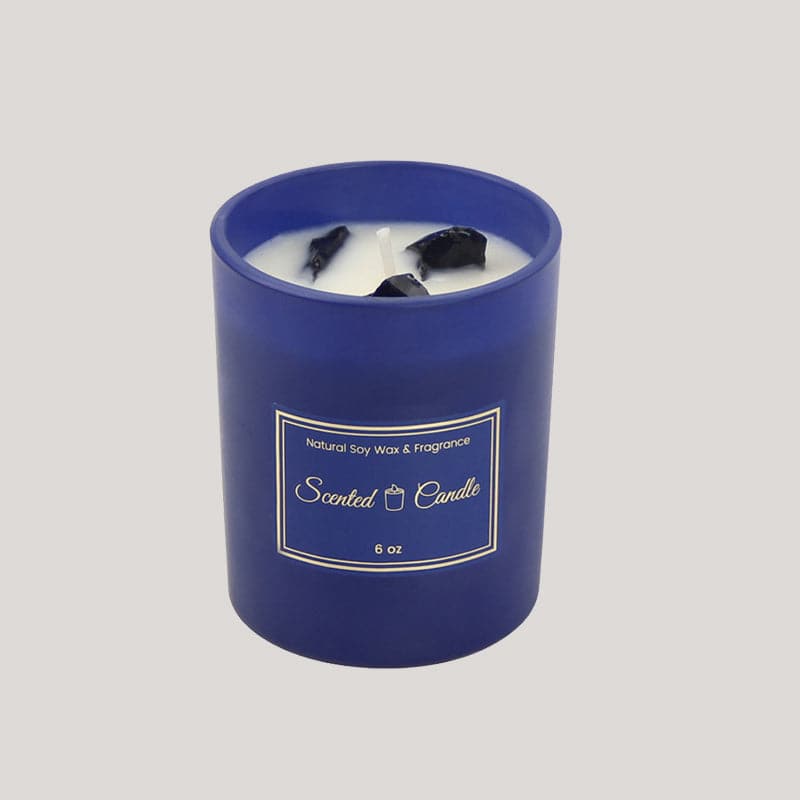 Blue Glass Scented Candle