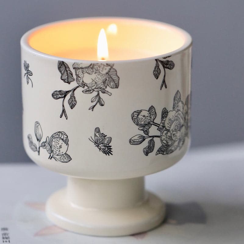 Camellia & Butterfly Ceramic Jar Candle