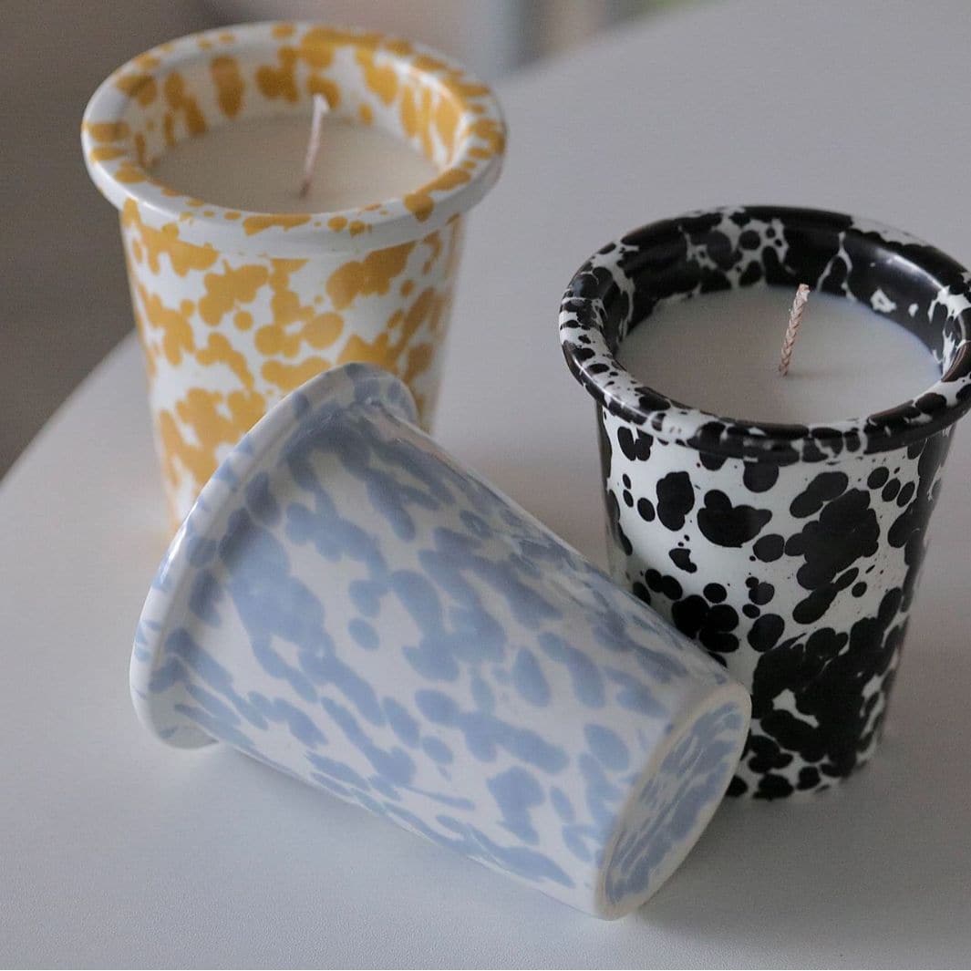 Vintage Ink Splash Ceramic Mug Candle